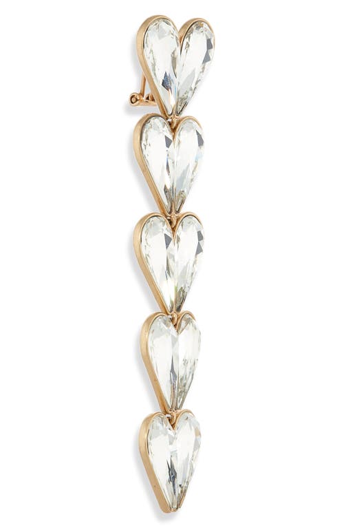 Shop Area Crystal Heart Drop Earrings In Gold