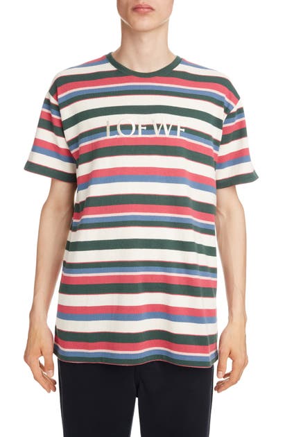 LOEWE LOGO EMBROIDERED STRIPE T-SHIRT,H6109951PC
