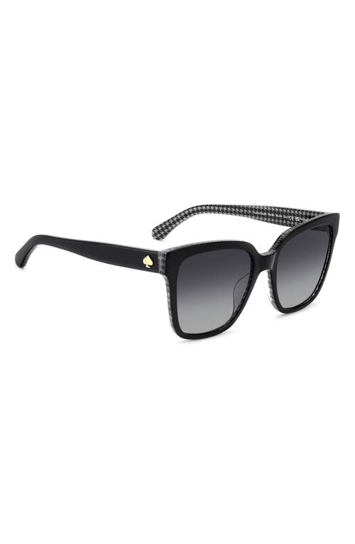 Kate Spade New York Kiya 56mm Gradient Square Sunglasses In Black White/grey Polar