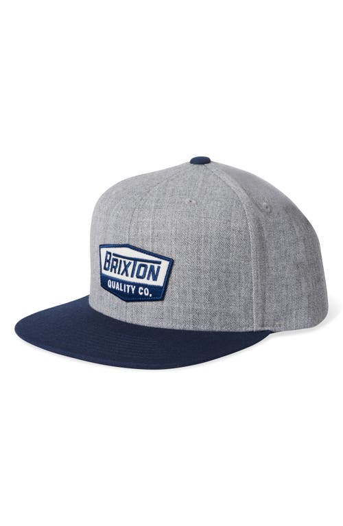 Brixton Regal Snapback Baseball Cap in Light Heather Grey/washed Navy at Nordstrom