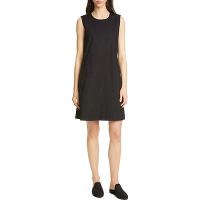 Eileen Fisher Sleeveless Organic Stretch Cotton Dress, Black
