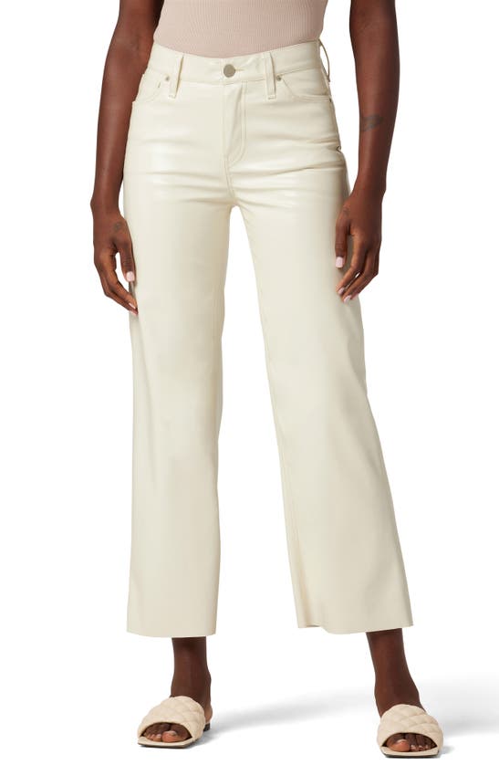 Shop Hudson Jeans Rosie Coated High Waist Ankle Wide Leg Pants In Patent Egret