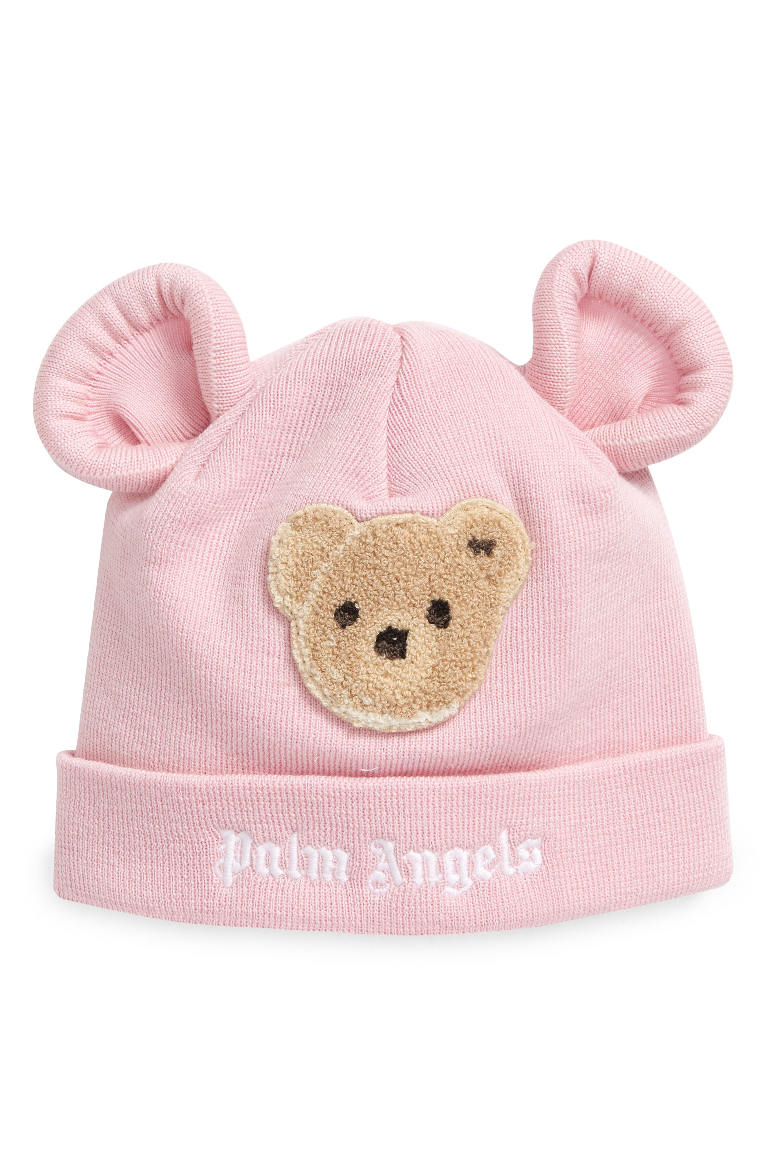 Palm Angels Kids Bear Wool Knitted Beanie Pink - II (56cm)