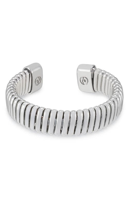 Shop Ettika Your Essential Flex Cuff Bracelet In Rhodium