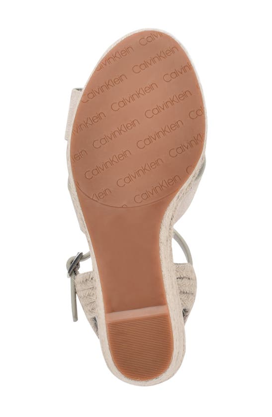 Shop Calvin Klein Elory Platform Wedge Sandal In Light Grey