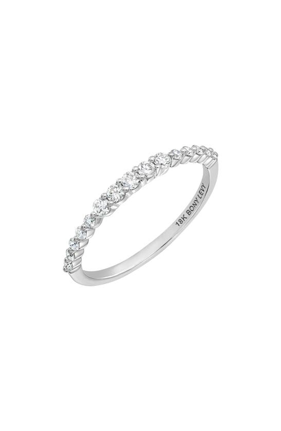 Shop Bony Levy Liora Diamond Stacking Ring In 18k White Gold