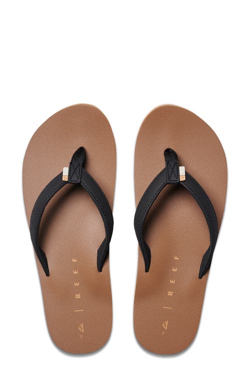 Shop Reef Solana Flip Flop In Black/tan