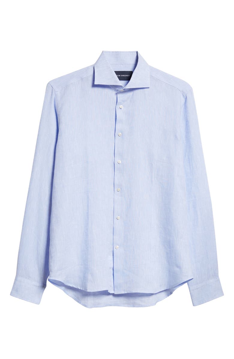 Thom Sweeney Cutaway Collar Linen Button-Up Shirt | Nordstrom