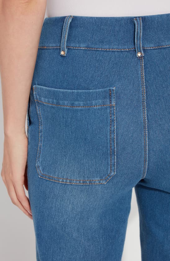 Shop Lyssé Athena Wide Leg Crop Jeans In Gradient Midwash