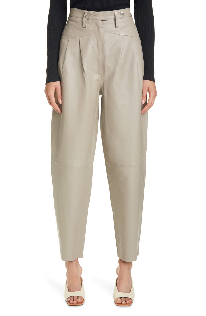 REMAIN BIRGER CHRISTENSEN Marionette Leather Pants, Main, color, VINTAGE KHAKI