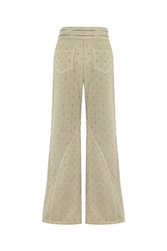 Shop Nocturne Wide Leg Jeans With Zipper Detail At Waist In Khaki