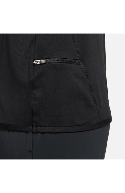 Shop Nike Dri-fit Swift Element Uv Quarter Zip Running Pullover In Black/reflective Silv