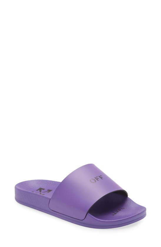 Off-white Logo Pool Slide Sandal In Violet Black