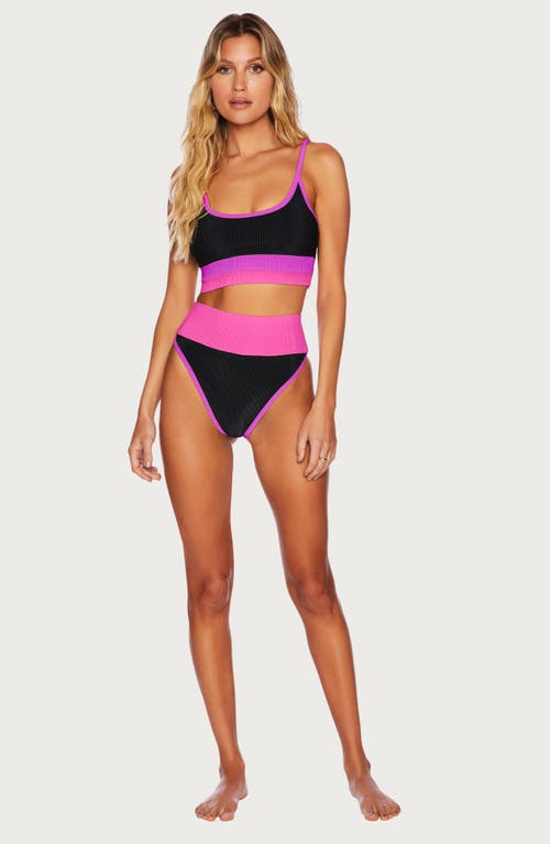 Shop Beach Riot Eva Colorblock Bikini Top In Vivid Violet