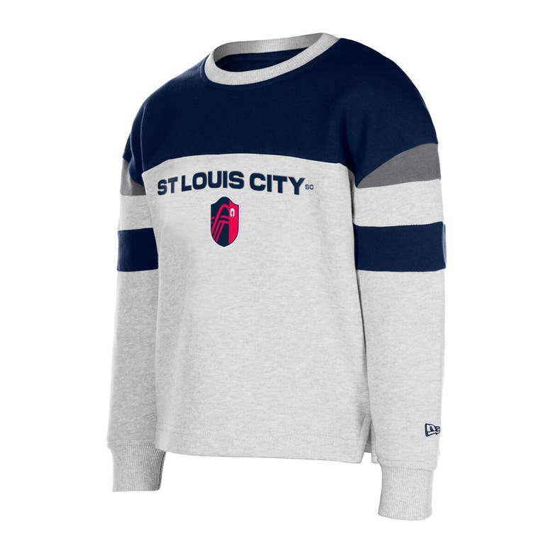 Shop 5th And Ocean By New Era Girls Youth 5th & Ocean By New Era Gray St. Louis City Sc Pullover Sweatshirt