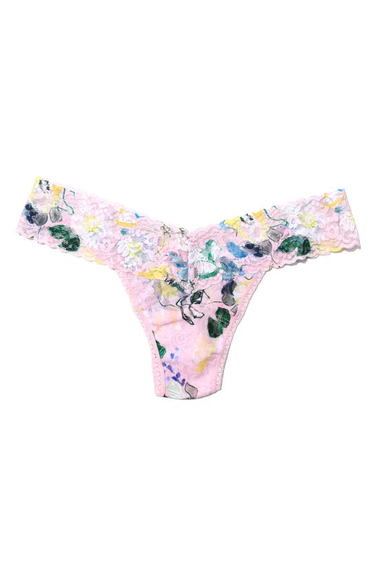 Hanky Panky Low-rise Printed Lace Thong Pr4911 In Cannes You Believe It