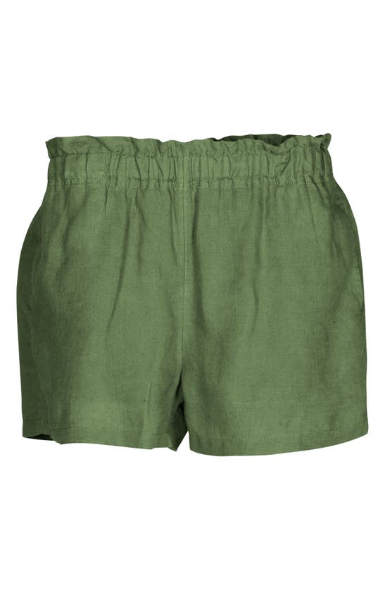 Bed Threads Linen Shorts In Green Tones