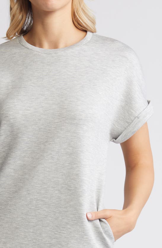 Shop Caslon Cuffed T-shirt Dress In Grey Heather