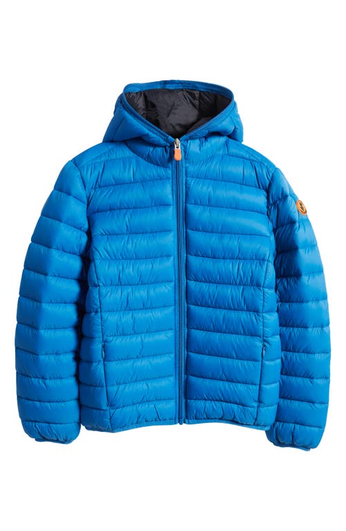 Save The Duck Kids' Donny Hooded Nylon Puffer Jacket in Blue Berry