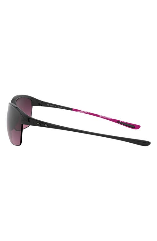 Oakley Unstoppable 65mm Gradient Polarized Oversize Rectangular Sunglasses In Black/smokey/rose Gold P
