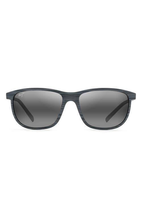 Maui Jim Lele Kawa 58mm Polarized Square Sunglasses In Black