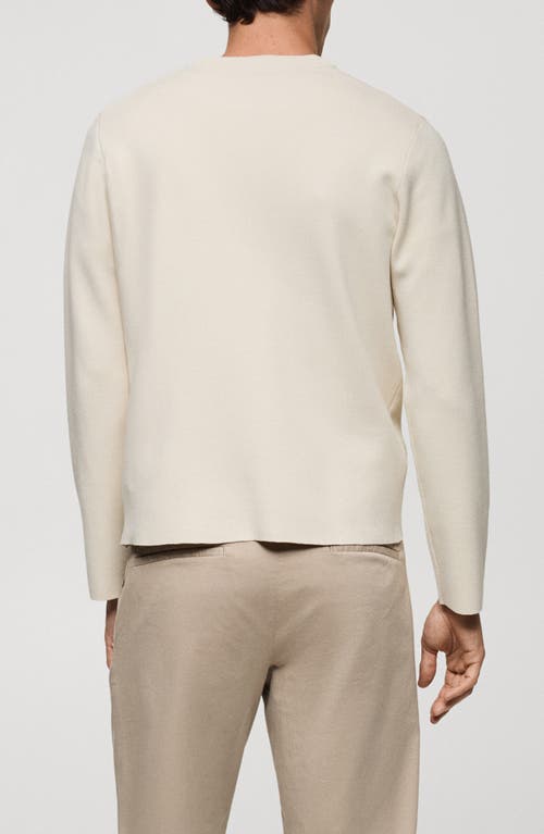 Shop Mango Regular Fit Fine Knit Sweater In Ivory White