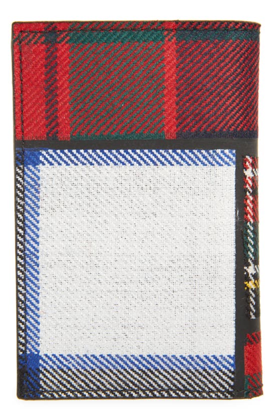 Comme Des Garçons Tartan Patchwork Card Case In Red