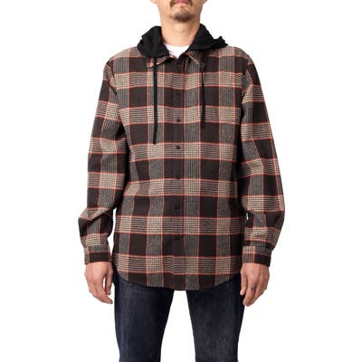 Lira Clothing Willows Hooded Flannel Button-Up Shirt, Brown