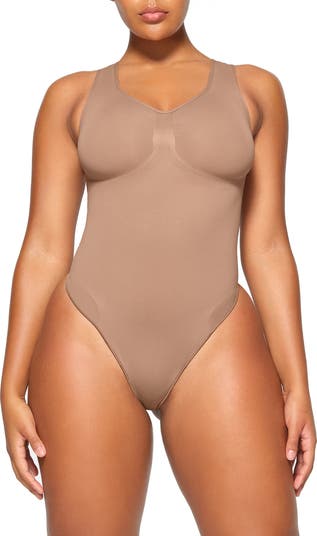 Skims Seamless Sculpt' Sculpting Bodysuit With Snaps In Neutral
