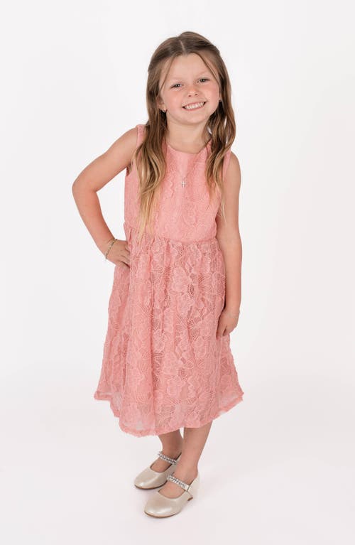 Popatu Sleeveless Lace Dress In Dusty Pink
