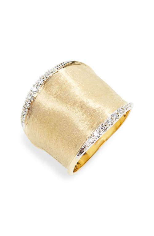Marco Bicego Lunaria Diamond Band Ring In Yellow Gold/white Gold