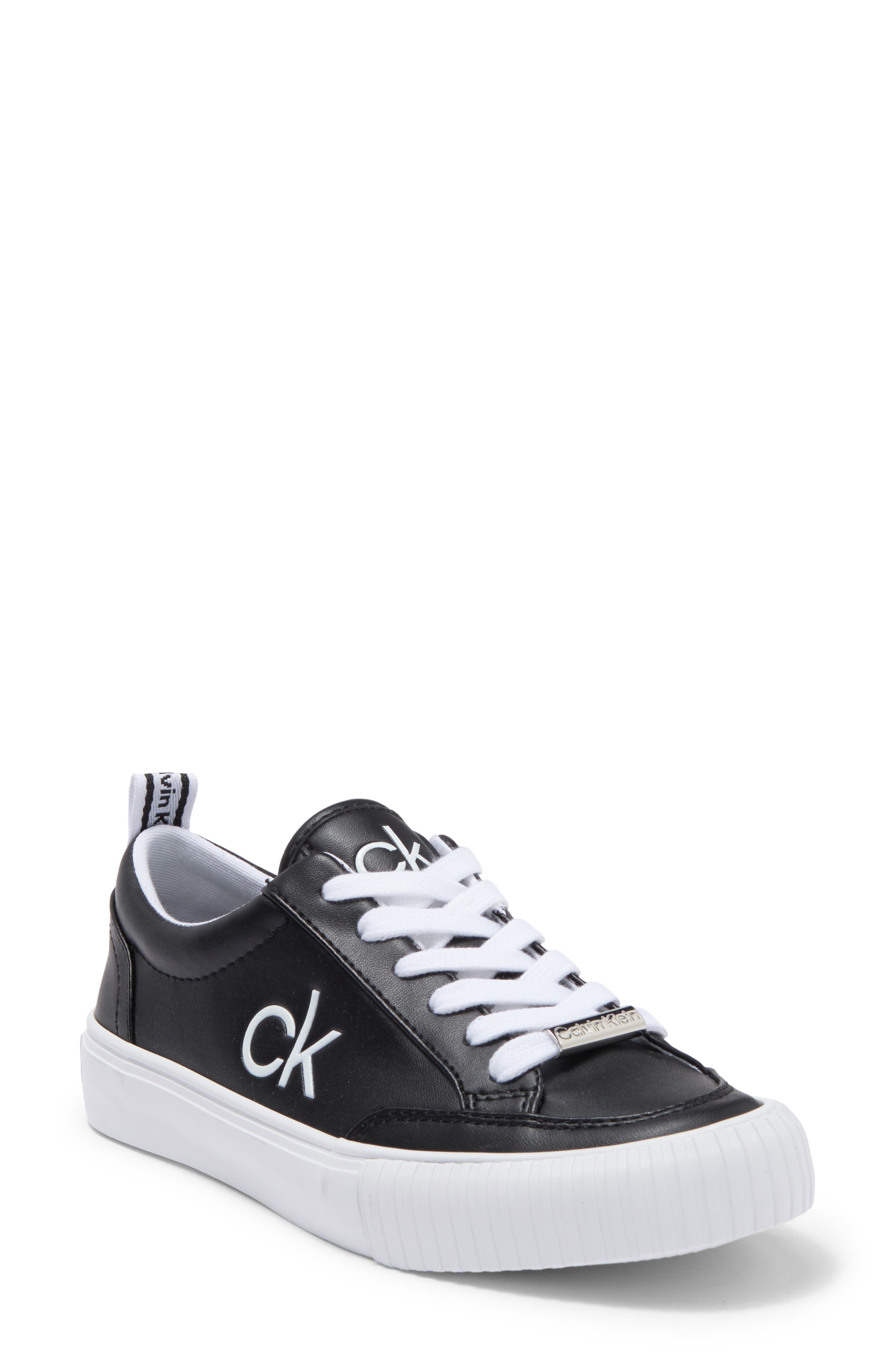Calvin Klein Clariss Lace Up Logo Sneaker In Blmll