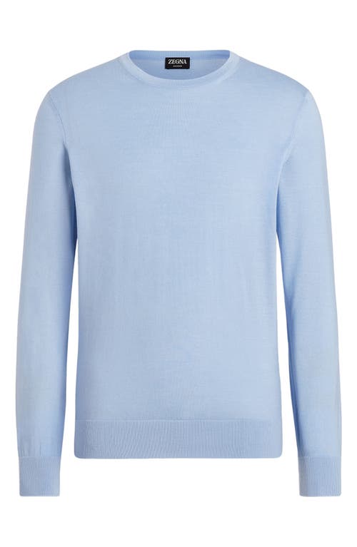 Shop Zegna Cashseta Cashmere & Silk Crewneck Sweater In Ghiaccio