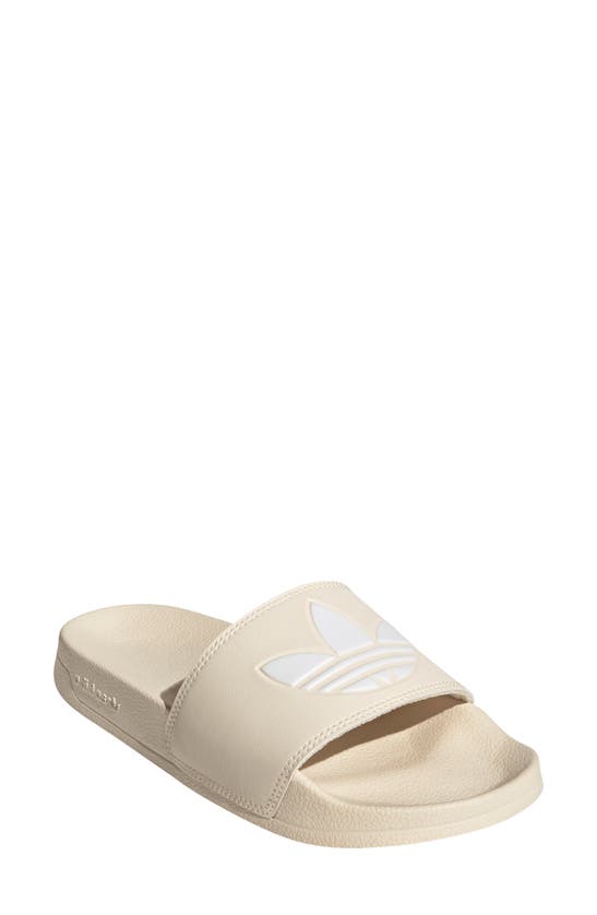Adidas Originals Adilette Lite Slide Sandal In Ecru Tint/ White/ Ecru Tint