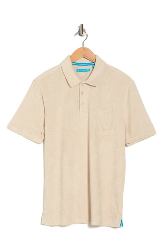 Shop Tori Richard Bungalow Cotton Blend Terry Polo Shirt In Raffia