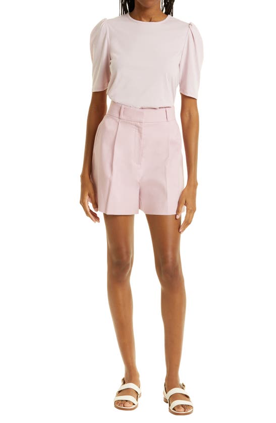 Shop Rebecca Taylor Tailored High Waist Suiting Shorts In Pale Orchid