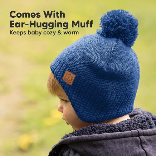 Keababies Muff Knitted Beanie In Cobalt