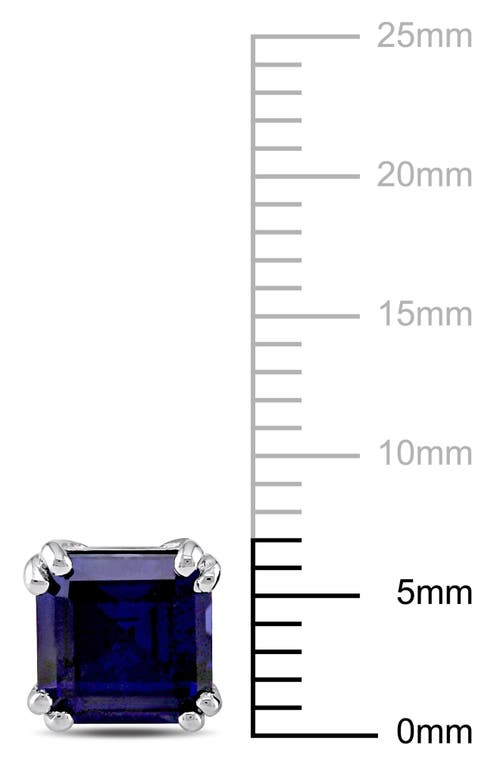 Delmar Lab-grown Blue Sapphire Stud Earrings In Blue