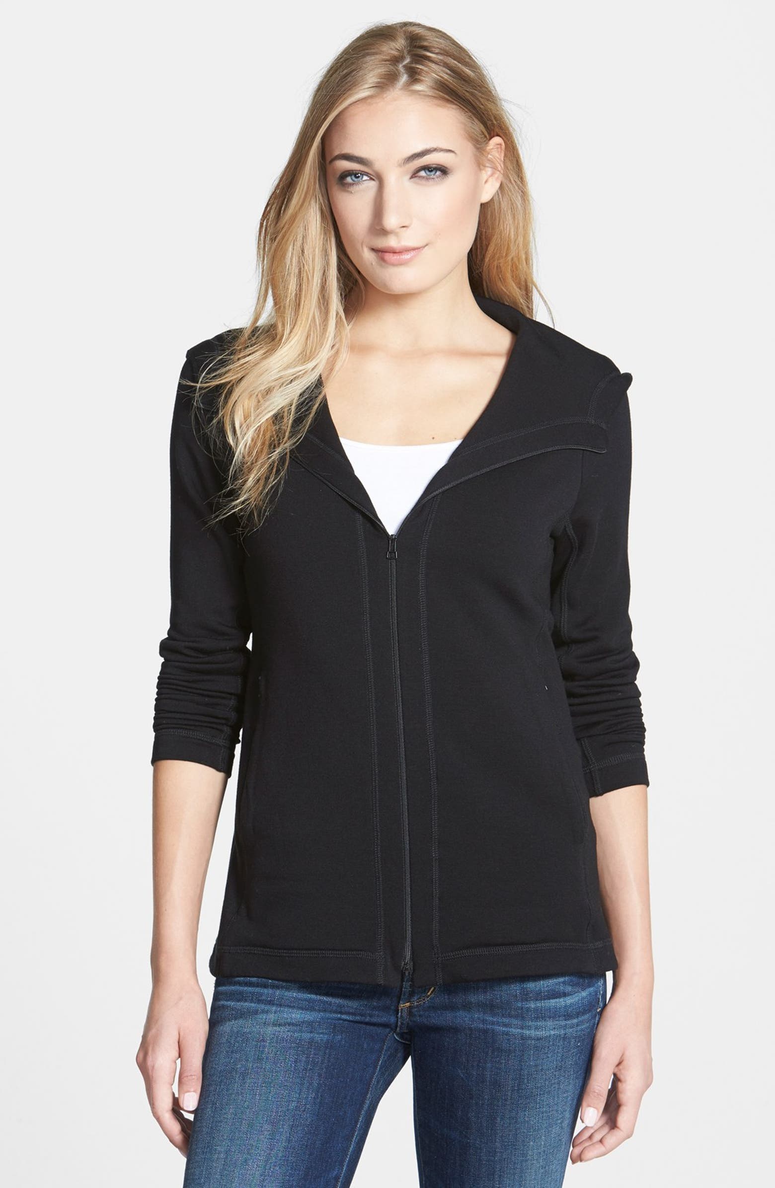 Eileen Fisher Hooded Zip Jacket (Regular & Petite) | Nordstrom