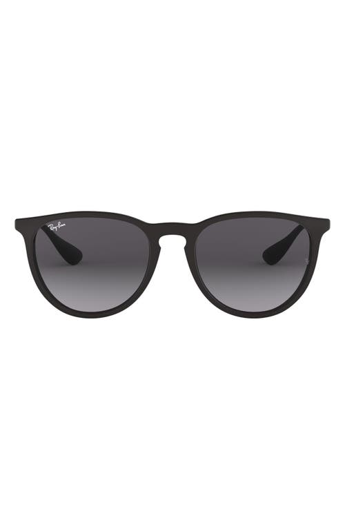 Shop Ray Ban Ray-ban Erika 54mm Gradient Round Sunglasses In Black/grey Gradient