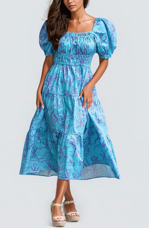 Shop Jessie Zhao New York Blue Forest Midi Dress