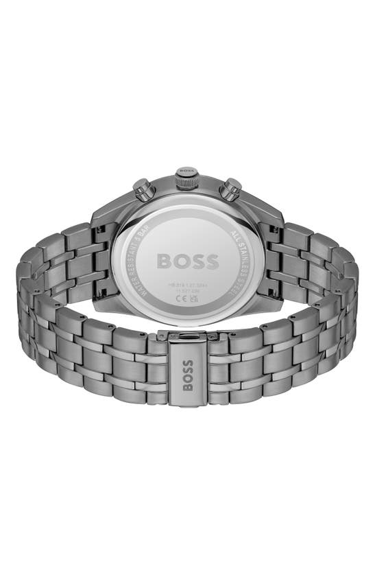 Shop Hugo Boss Skytraveller Chronograph Bracelet Watch, 41mm In Gray