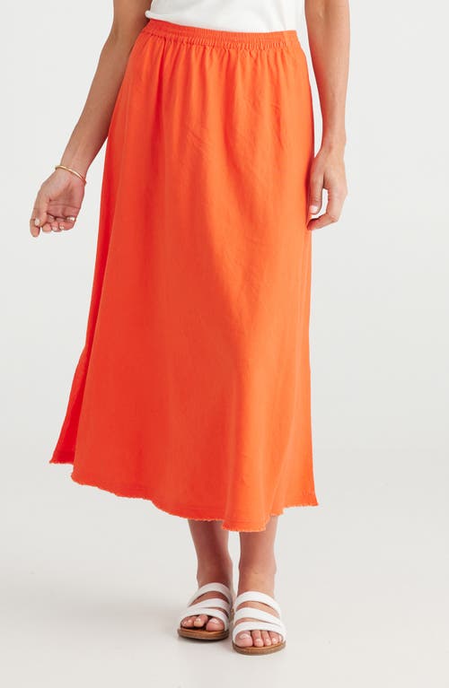 Oakley Linen Blend Skirt in Mandarin