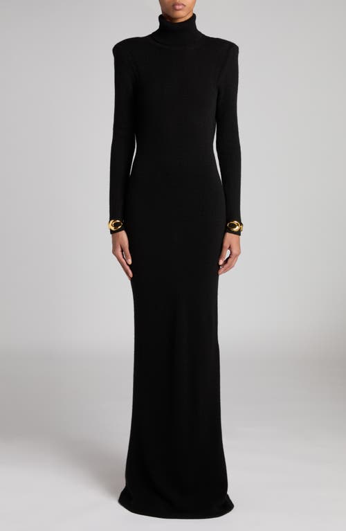 Shop Tom Ford Long Sleeve Cashmere Turtleneck Sweater Dress In Black