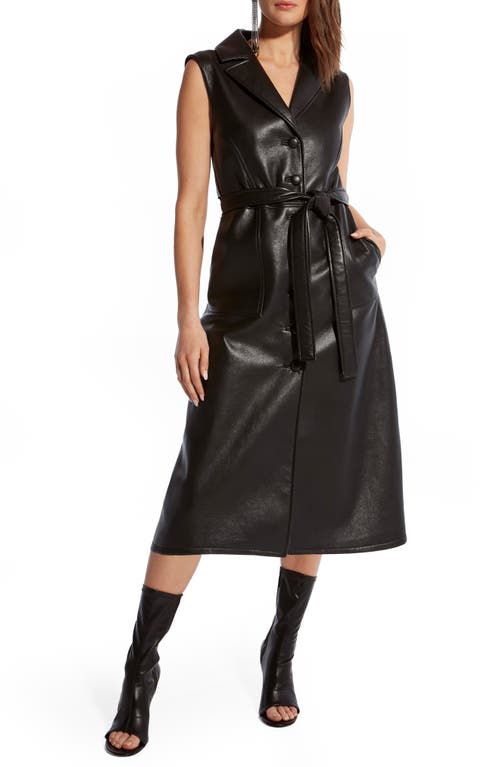 Lola Recycled Leather Dress in Black