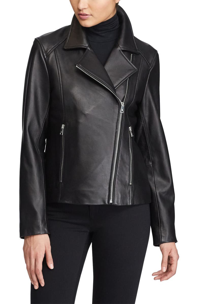 Lauren Ralph Lauren Leather Moto Jacket Nordstrom