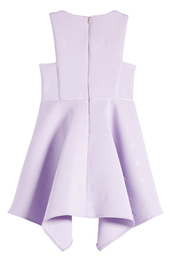 Shop Baker By Ted Baker Kids' Embossed Handkerchief Hem Scuba Dress In Purple