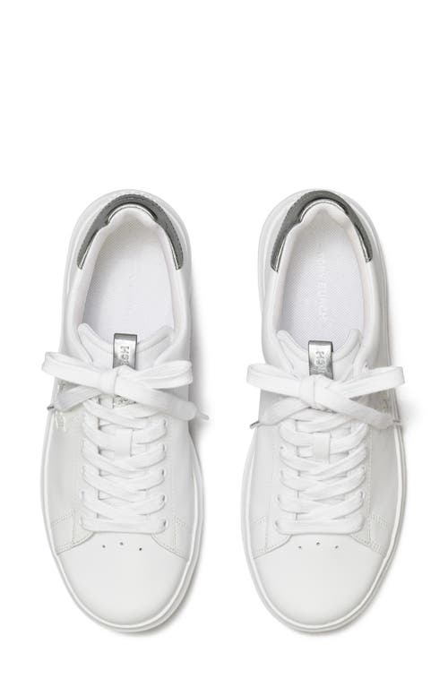 Shop Tory Burch Double T Howell Court Sneaker In Titanium White/silver