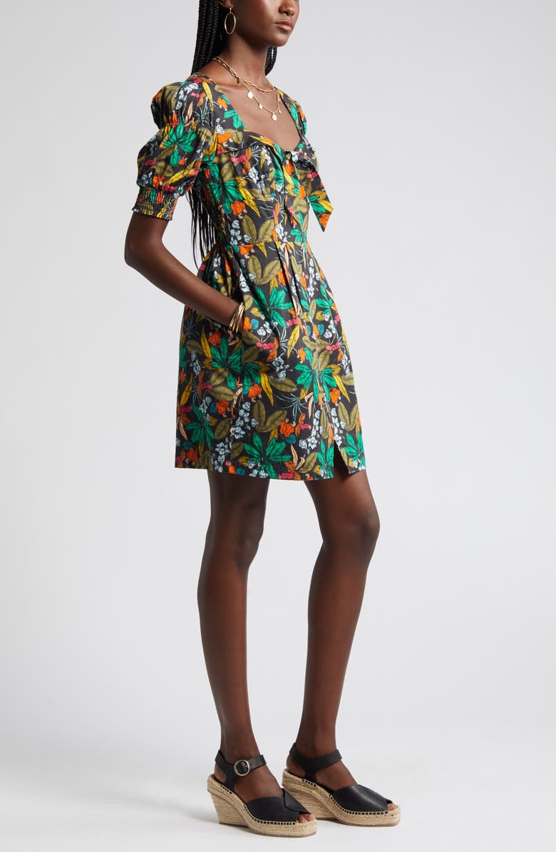 Du Paradis Floral Print Puff Sleeve Minidress | Nordstrom