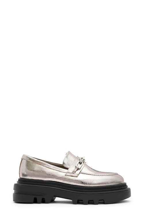 Shop Allsaints Alexia Lug Sole Loafer In Gunmetal Grey